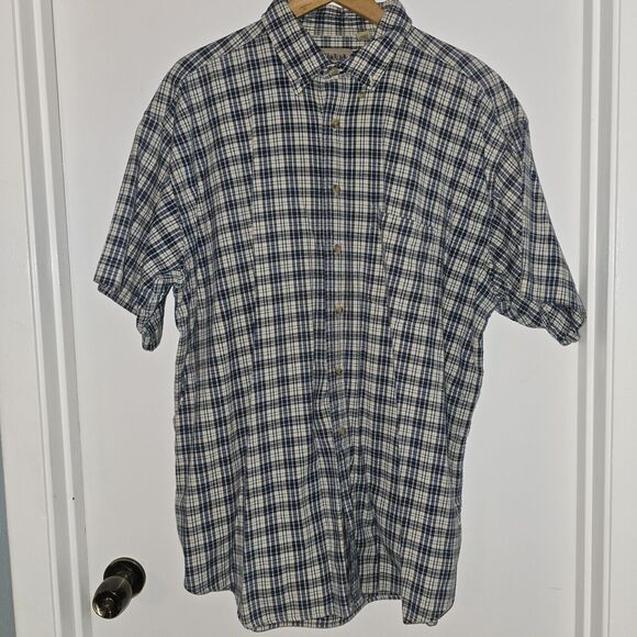 Vintage Himalaya Mens Button Up Shirt 2X Plaid Collared Short Sleeve Shirt. - Picture 1 of 3